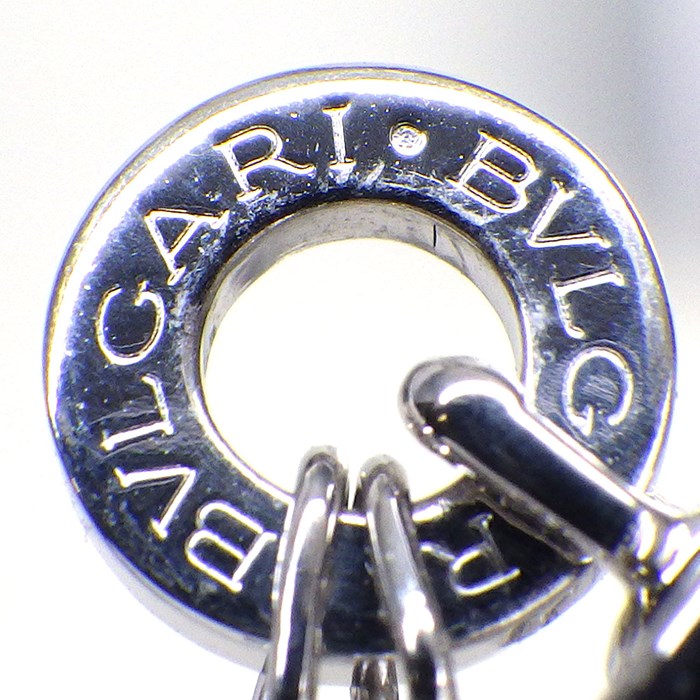 ブルガリ BVLGARI ネックレス B-zero1 ビーゼロワン エレメント スウィング ドロップ ロゴ アメジスト ブルー トパーズ K18WG 【中古】