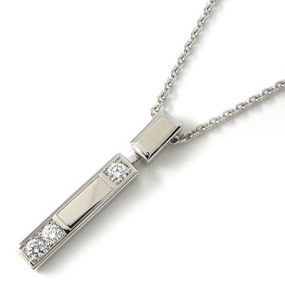 ハリーウィンストン HARRY WINSTON ネックレス トラフィック アクセント バー 3ポイント ダイヤモンド K18WG 【中古】