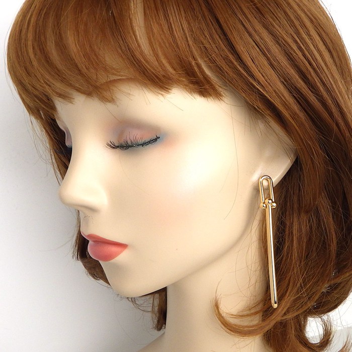 ティファニー Tiffany & Co. ピアス ハードウェア ダブルロング K18PG 【中古】