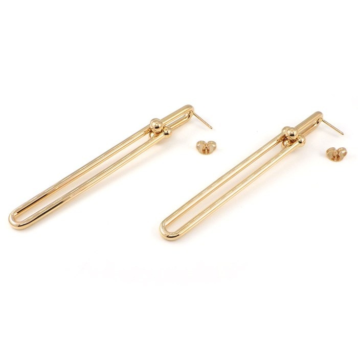 ティファニー Tiffany & Co. ピアス ハードウェア ダブルロング K18PG 【中古】