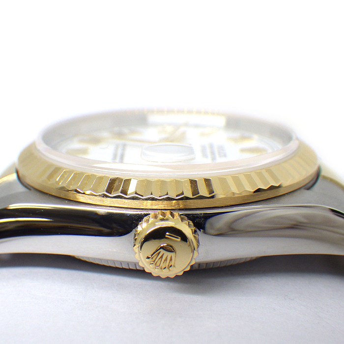 ロレックス Rolex 腕時計 デイトジャスト 68273 S番 1993年製 ローマンインデックス フルーテッドベゼル ジュビリーブレス 夜光インデックス 夜光針 ホワイト文字盤 K18YG SS 自動巻き 【中古】