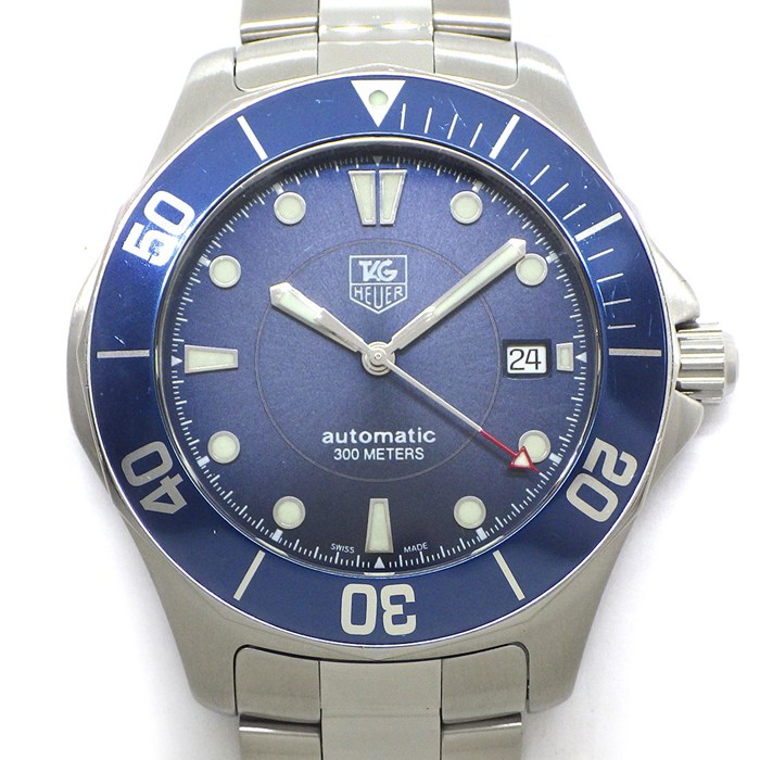 タグ・ホイヤー TAG Heuer 腕時計 アクアレーサー WAB2011.BA0803 2000シリーズ デイト 回転ベゼル 夜光インデックス 夜光針 サンレイ ブルー文字盤 SS 自動巻き 【OH済み】 【中古】