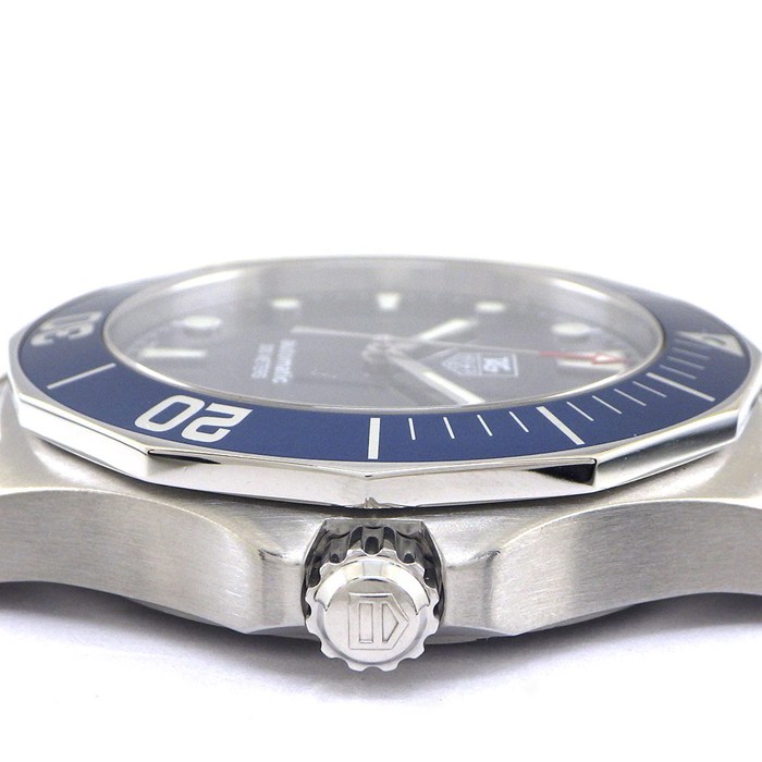 タグ・ホイヤー TAG Heuer 腕時計 アクアレーサー WAB2011.BA0803 2000シリーズ デイト 回転ベゼル 夜光インデックス 夜光針 サンレイ ブルー文字盤 SS 自動巻き 【OH済み】 【中古】