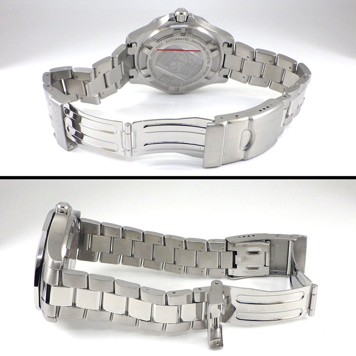 タグ・ホイヤー TAG Heuer 腕時計 アクアレーサー WAB2011.BA0803 2000シリーズ デイト 回転ベゼル 夜光インデックス 夜光針 サンレイ ブルー文字盤 SS 自動巻き 【OH済み】 【中古】
