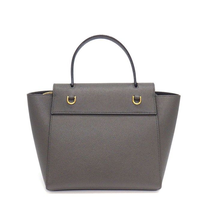 セリーヌ CELINE ハンドバッグ/ショルダーバッグ ベルトバッグ ナノ 189003ZVA.10DC グレー カーフスキン ゴールド金具 【中古】