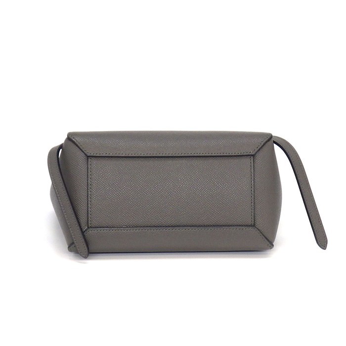 セリーヌ CELINE ハンドバッグ/ショルダーバッグ ベルトバッグ ナノ 189003ZVA.10DC グレー カーフスキン ゴールド金具 【中古】