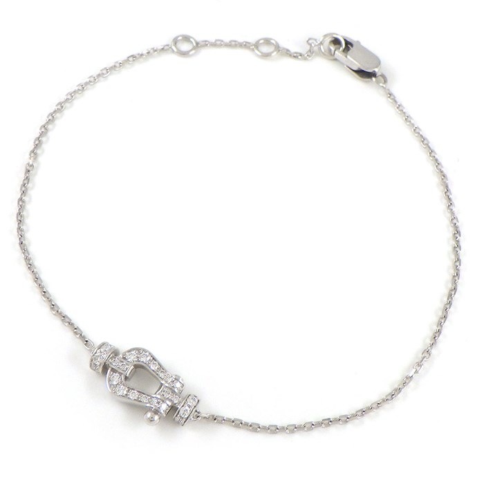 フレッド FRED ブレスレット フォース10 スモール パヴェ 14ポイント ダイヤモンド 計0.06ct K18WG 【中古】