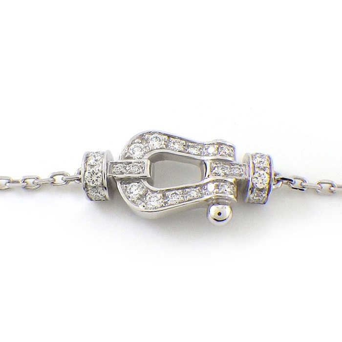 フレッド FRED ブレスレット フォース10 スモール パヴェ 14ポイント ダイヤモンド 計0.06ct K18WG 【中古】