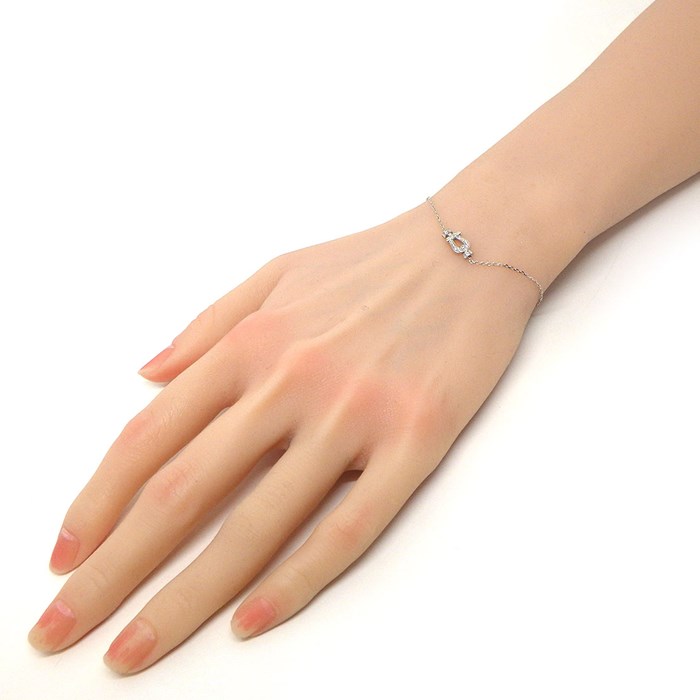 フレッド FRED ブレスレット フォース10 スモール パヴェ 14ポイント ダイヤモンド 計0.06ct K18WG 【中古】