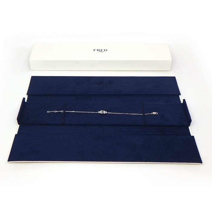 フレッド FRED ブレスレット フォース10 スモール パヴェ 14ポイント ダイヤモンド 計0.06ct K18WG 【中古】