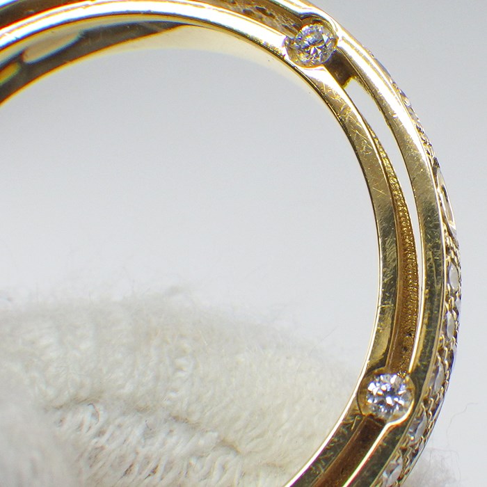 ダミアーニ DAMIANI リング D.SIDE ディ・サイド 20086866_c 20087301 マリッジ バンド パヴェ フルエタニティ ダイヤモンド 0.64ct K18YG 15号 【中古】