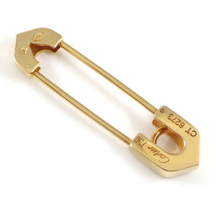 カルティエ Cartier ブローチ アントルラセ C2 2C ピンブローチ 安全ピン K18YG 【中古】