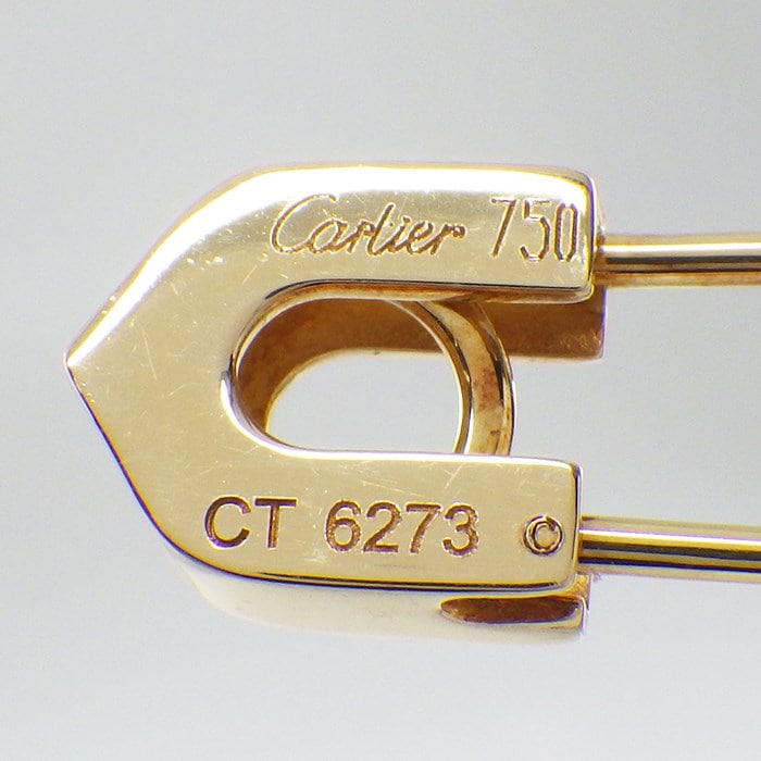 カルティエ Cartier ブローチ アントルラセ C2 2C ピンブローチ 安全ピン K18YG 【中古】