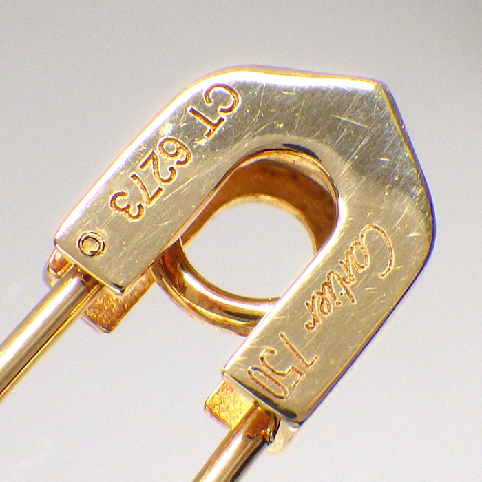 カルティエ Cartier ブローチ アントルラセ C2 2C ピンブローチ 安全ピン K18YG 【中古】