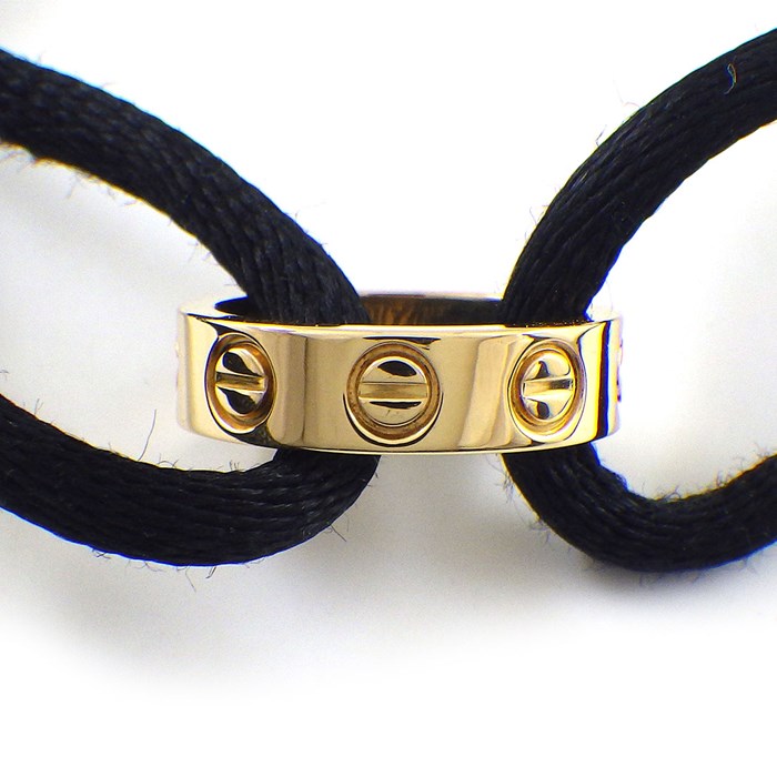 カルティエ Cartier ブレスレット ラブブレス K18YG ブラック コットンコード 【箱・保付き】 【中古】