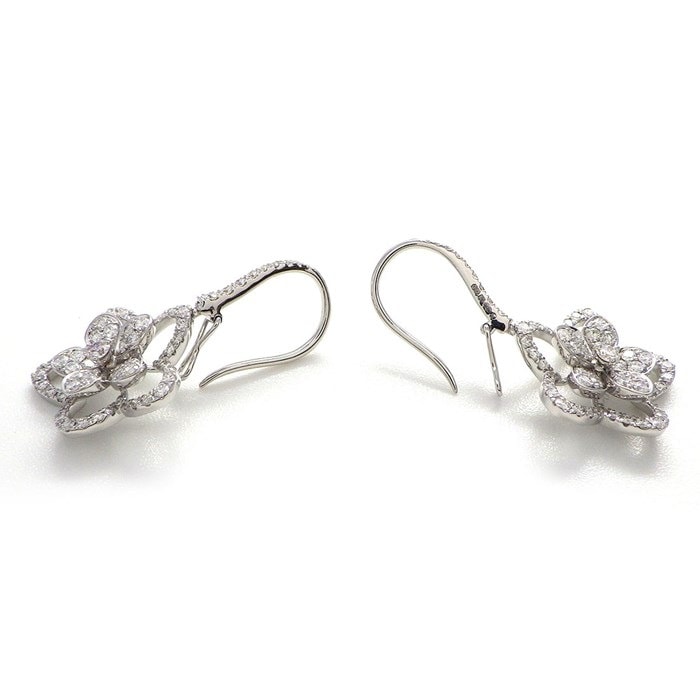 グラフ Graff GRAFF ピアス フック ワイルドフラワー RGE1668 オープン パヴェ ダイヤモンド 計1.09ct K18WG 【中古】