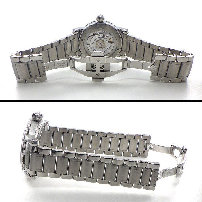 クロノスイス CHRONOSWISS 腕時計 レギュレーター クラシック 41mm CH-8773-BL/SO スモールセコンド 裏スケ 夜光針 ネイビー文字盤 SS 自動巻き 【箱・保付き】 【中古】