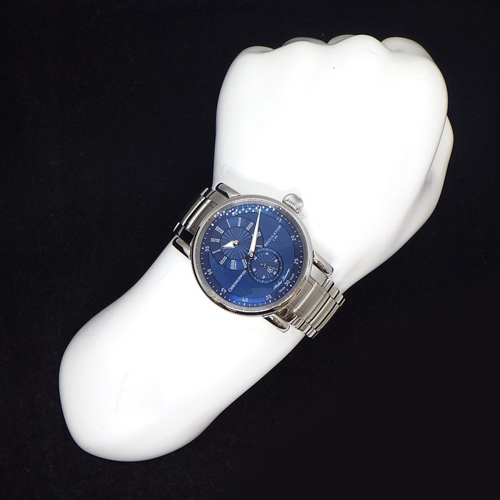 クロノスイス CHRONOSWISS 腕時計 レギュレーター クラシック 41mm CH-8773-BL/SO スモールセコンド 裏スケ 夜光針 ネイビー文字盤 SS 自動巻き 【箱・保付き】 【中古】