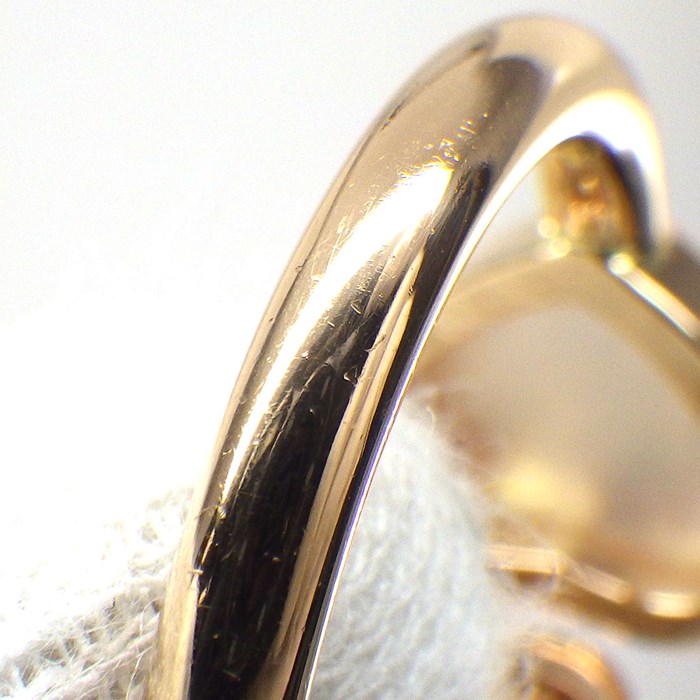ショパール Chopard リング ハッピー ハート 829482-5300 ムービング ホワイト シェル 1ポイント ダイヤモンド 0.05ct K18PG 10号 【中古】