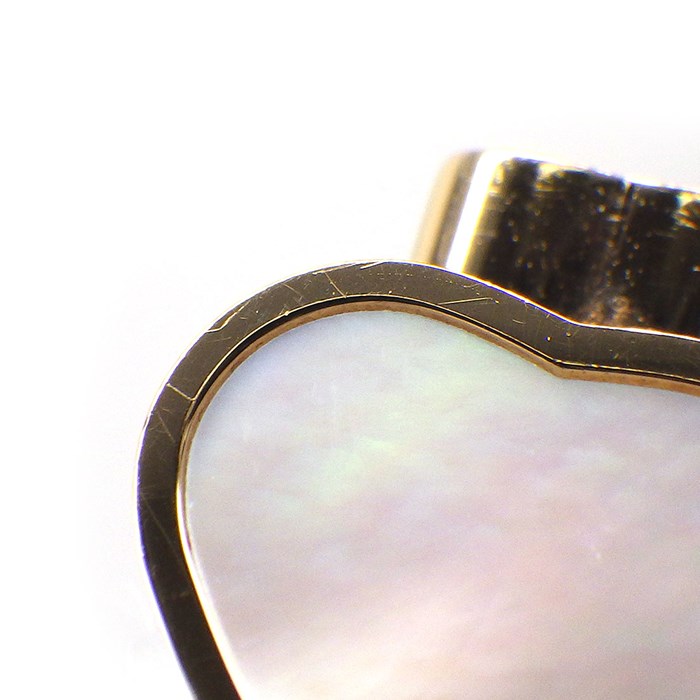 ショパール Chopard リング ハッピー ハート 829482-5300 ムービング ホワイト シェル 1ポイント ダイヤモンド 0.05ct K18PG 10号 【中古】