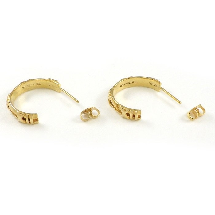 ティファニー Tiffany & Co. ピアス アトラス フープ K18YG 【中古】