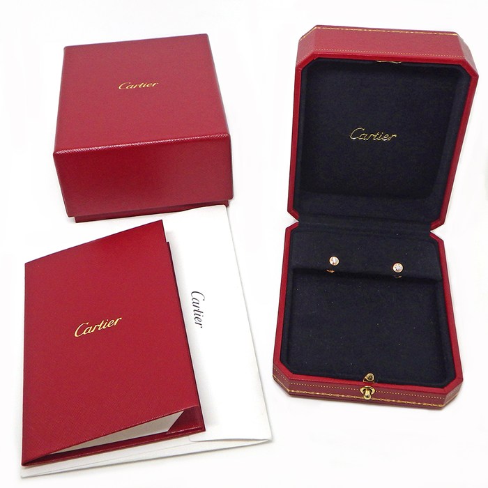 カルティエ Cartier ピアス ダムール ミディアムモデル MM ディアマン レジェ B8041500 ダイヤモンド 計0.26ct K18PG 【箱・保付き】 【中古】