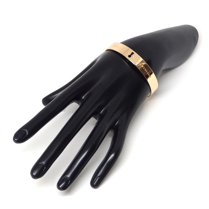 ティファニー Tiffany & Co. バングル ロック 鍵穴 ニューヨーク ロゴ 2ポイント ダイヤモンド K18PG 【中古】