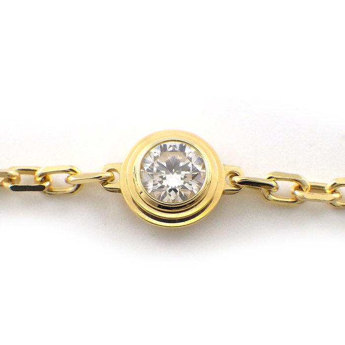 カルティエ Cartier ブレスレット ダムール SM ディアマン レジェ B6043300 1ポイント ダイヤモンド 0.09ct K18YG 【箱・保付き】 【中古】