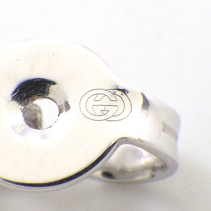 グッチ GUCCI ピアス フープ パヴェ ダイヤモンド K18WG ※片方のみ 【中古】