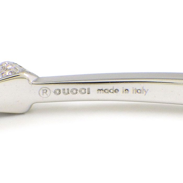 グッチ GUCCI ピアス フープ パヴェ ダイヤモンド K18WG ※片方のみ 【中古】