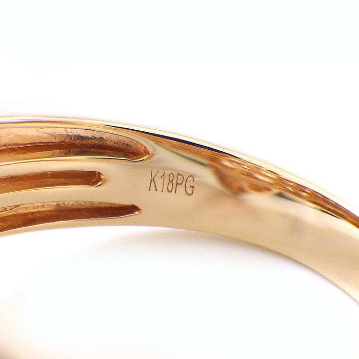 【ローズカットダイヤモンド】 リング オーバルモチーフ パヴェ ローズカット ダイヤモンド 計1.90ct K18PG 10号 【中古】