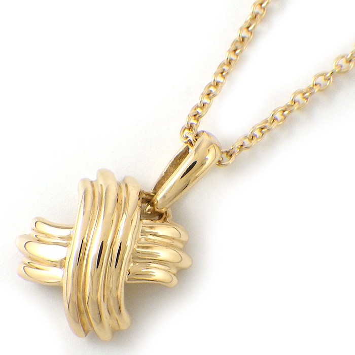 ティファニー Tiffany & Co. ネックレス シグネチャー クロス X K18YG 【中古】