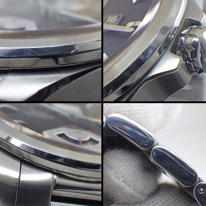 タグ・ホイヤー TAG Heuer 腕時計 グランドカレラ GMT キャリバー8 WAV5111.BA0901 デイト 裏スケ 夜光インデックス 夜光針 ブラック文字盤 SS 自動巻き 【箱・保付き】 【中古】