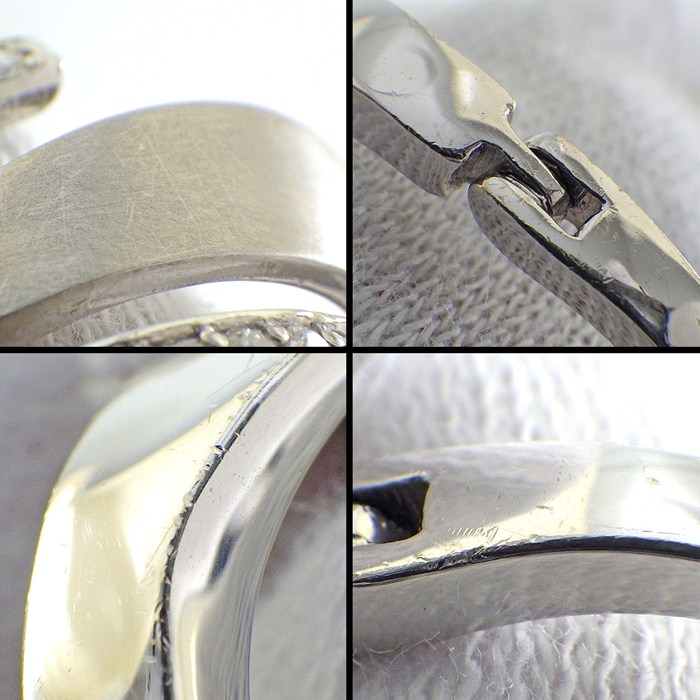 【ダイヤモンド】 リング ラウンドブリリアントカット ダイヤモンド 計0.3ct K18WG 9号 【中古】