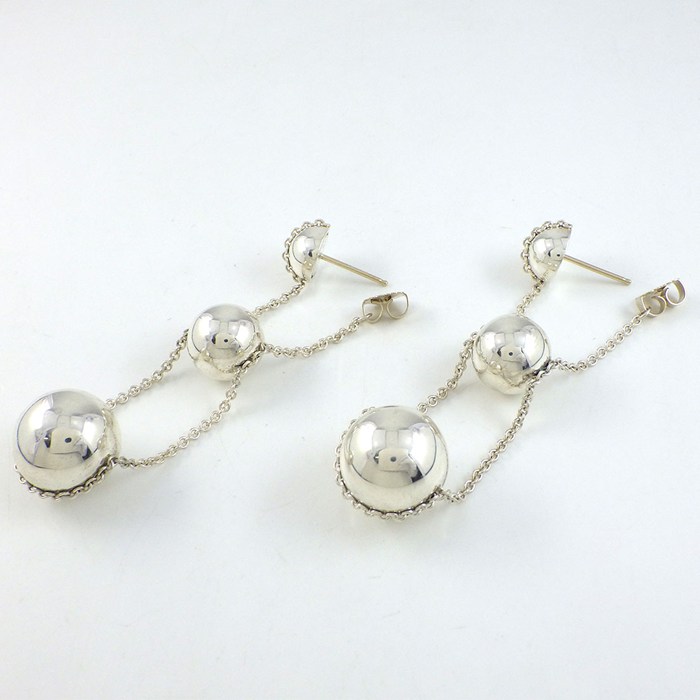 ティファニー Tiffany & Co. ピアス ハードウェア ボール トリプル ドロップ SV925 【中古】