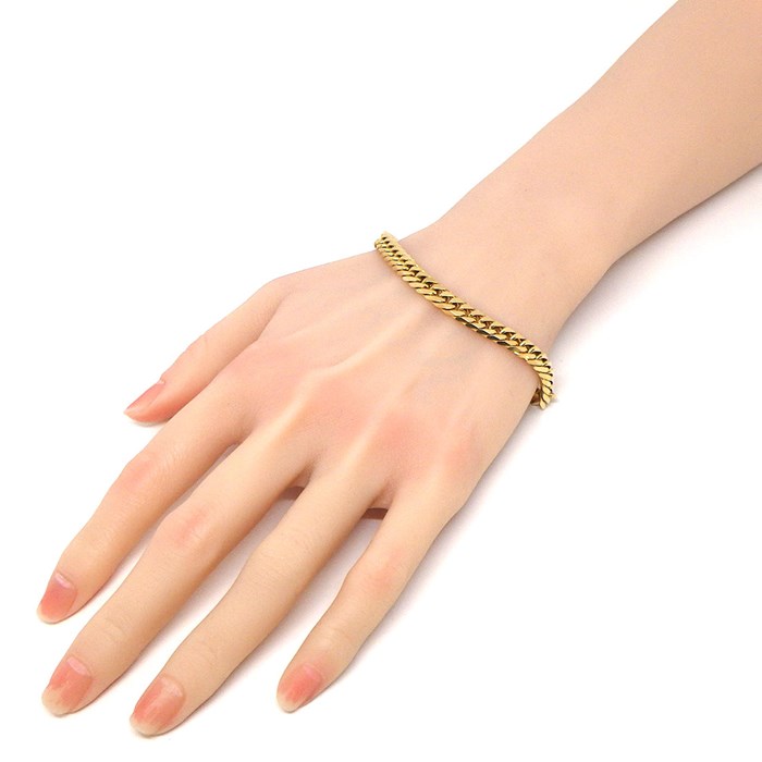 ブレスレット 喜平 キヘイ 6面 ダブル チェーン K18YG 【中古】