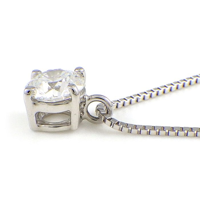 【ダイヤモンド】 ネックレス 1ポイント ラウンドブリリアントカット ダイヤモンド 0.539ct(E/SI1/VG) PT900 PT850 【中古】