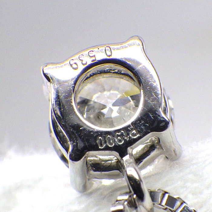 【ダイヤモンド】 ネックレス 1ポイント ラウンドブリリアントカット ダイヤモンド 0.539ct(E/SI1/VG) PT900 PT850 【中古】