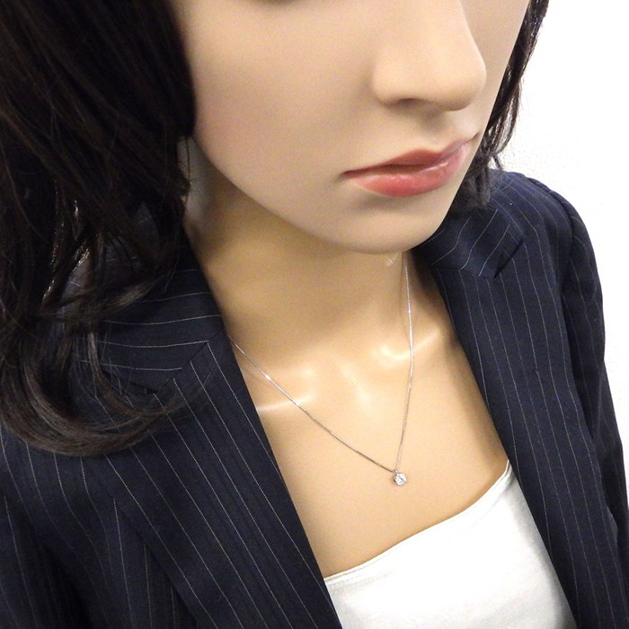 【ダイヤモンド】 ネックレス 1ポイント ラウンドブリリアントカット ダイヤモンド 0.539ct(E/SI1/VG) PT900 PT850 【中古】