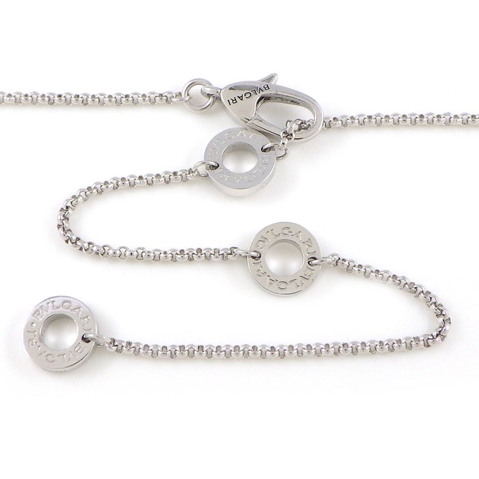 ブルガリ BVLGARI ネックレス クロス モチーフ スモール 354038 ダイヤモンド K18WG 【箱・保付き】 【中古】