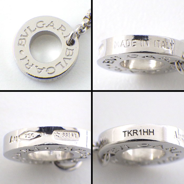 ブルガリ BVLGARI ネックレス クロス モチーフ スモール 354038 ダイヤモンド K18WG 【箱・保付き】 【中古】
