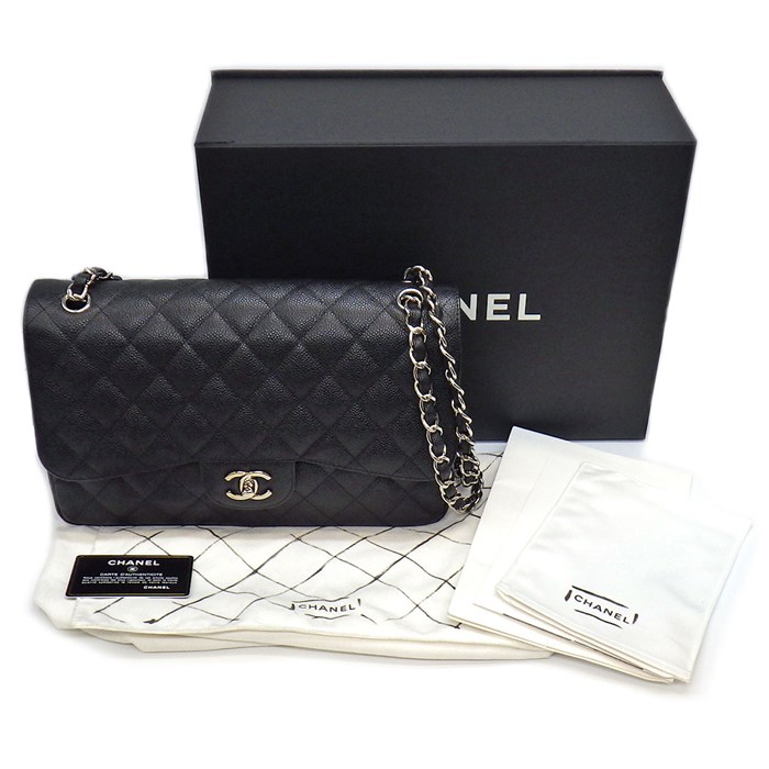 シャネル CHANEL ハンドバッグ ショルダーバッグ マトラッセ 30 クラシック ラージ 2014年 A58600 Y01588 C3906 ブラック ボルドー グレインドカーフスキン シルバー金具 【中古】