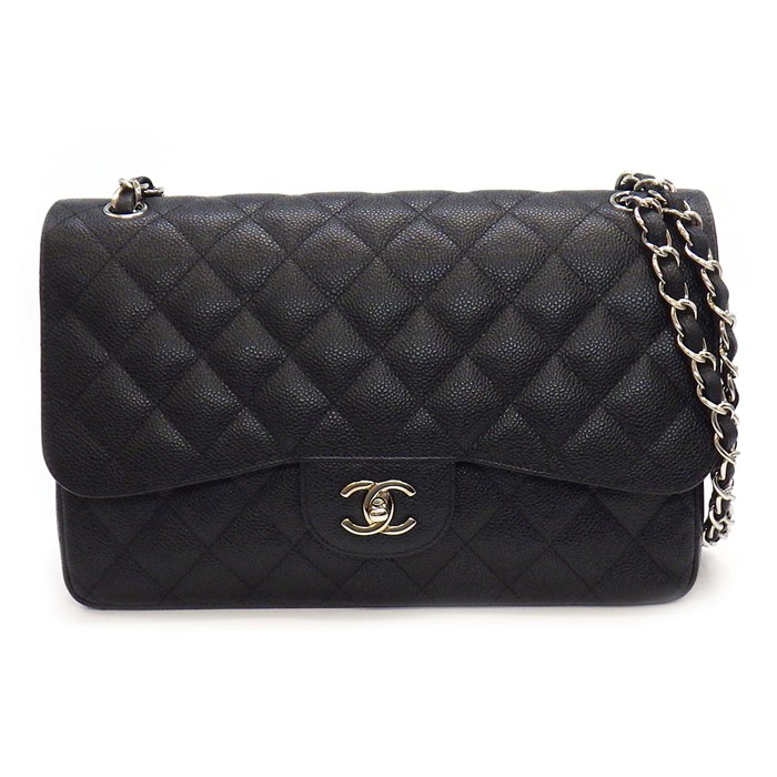 シャネル CHANEL ハンドバッグ ショルダーバッグ マトラッセ 30 クラシック ラージ 2014年 A58600 Y01588 C3906 ブラック ボルドー グレインドカーフスキン シルバー金具 【中古】