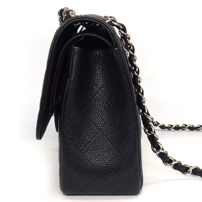 シャネル CHANEL ハンドバッグ ショルダーバッグ マトラッセ 30 クラシック ラージ 2014年 A58600 Y01588 C3906 ブラック ボルドー グレインドカーフスキン シルバー金具 【中古】