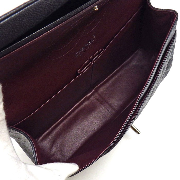 シャネル CHANEL ハンドバッグ ショルダーバッグ マトラッセ 30 クラシック ラージ 2014年 A58600 Y01588 C3906 ブラック ボルドー グレインドカーフスキン シルバー金具 【中古】