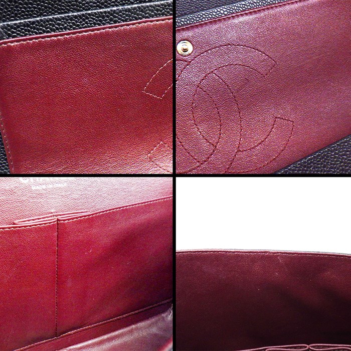 シャネル CHANEL ハンドバッグ ショルダーバッグ マトラッセ 30 クラシック ラージ 2014年 A58600 Y01588 C3906 ブラック ボルドー グレインドカーフスキン シルバー金具 【中古】