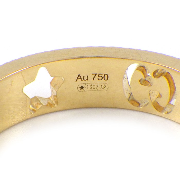 グッチ GUCCI リング アイコン スター インターロッキングG GG ロゴ K18YG 9.5号 / #10 【中古】