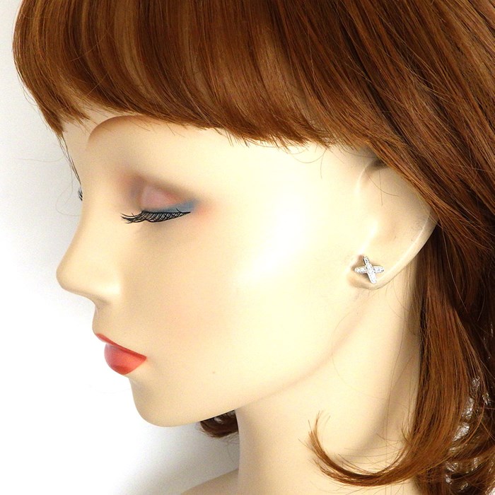 ショーメ Chaumet ピアス リアン クロス ステッチ ダイヤモンド
