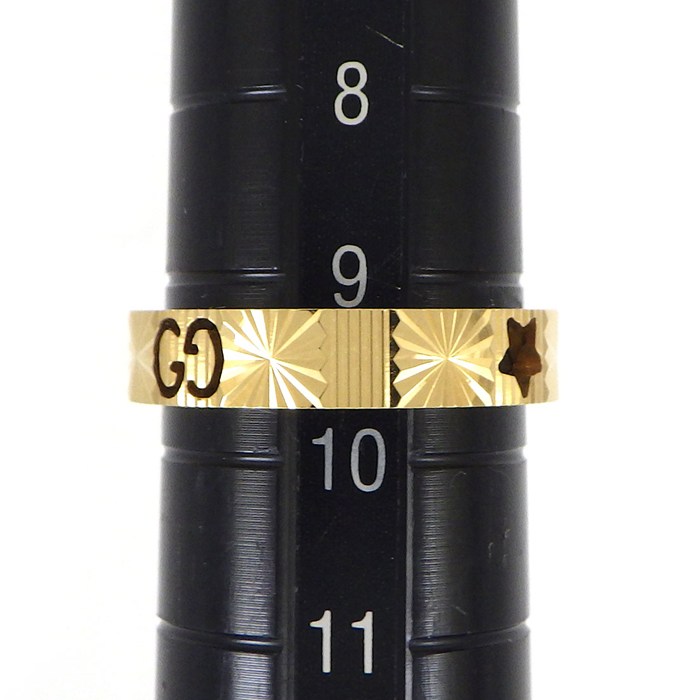グッチ GUCCI リング アイコン スター インターロッキングG GG ロゴ K18YG 9.5号 / #10 【中古】