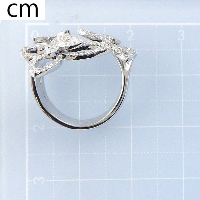 グラフ Graff GRAFF リング トリプル バタフライ シルエット RGR790 ダイヤモンド 0.45ct K18WG 6号 【中古】